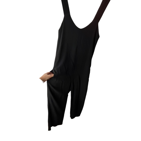 T by Alexander Wang Viscose Crepe Cropped Jumpsuit Romper Black Size XS - Picture 9 of 13